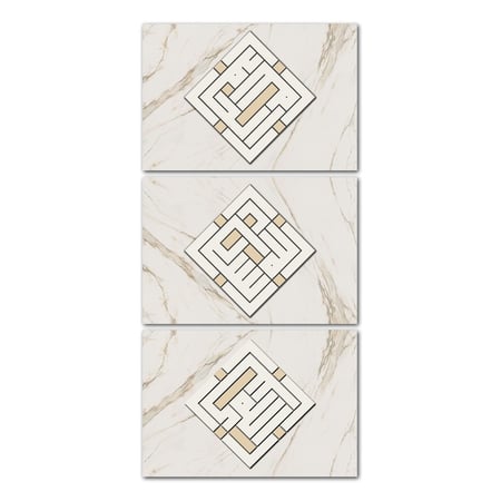 ثلاث لوحات خشبية ام دي اف مقاس 120x60 سم