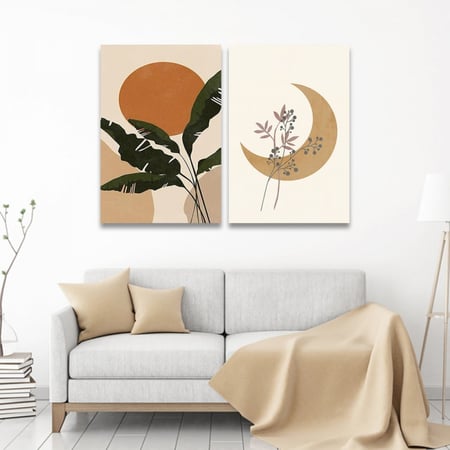 لوحة قماشية ثنائية بتصميم مودرن