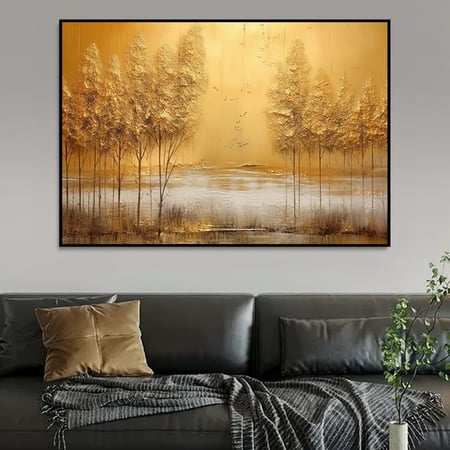 لوحة قماشية بتصميم الفن التجريدي مع برواز مجوف