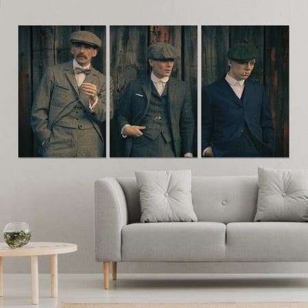 ثلاث لوحات قماشية بتصميم مسلسل peaky BLINDERS