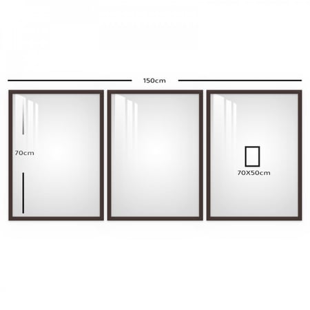 ثلاث لوحات جدارية مع برواز واكريلك شفاف