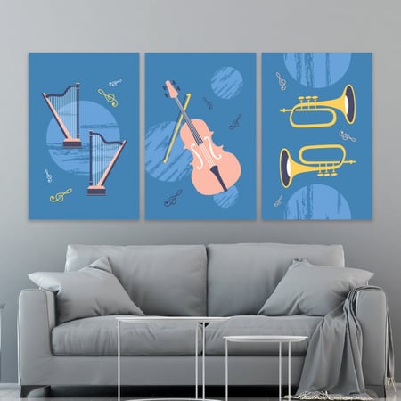 ثلاث لوحات قماشية مودرن