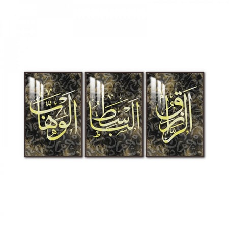 ثلاث لوحات جدارية مع برواز واكريلك شفاف