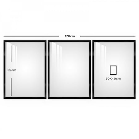 ثلاث لوحات جدارية مع برواز واكريلك شفاف