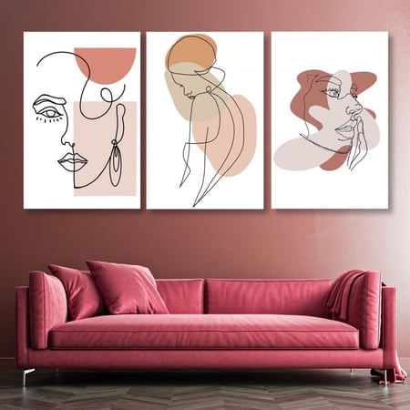 ثلاث لوحات قماشية بتصميم مودرن