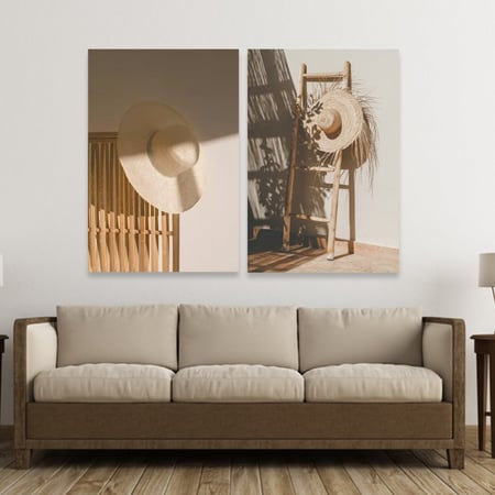 لوحة قماشية ثنائية بتصميم مودرن