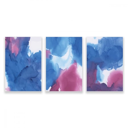 لوحة قماشية ثلاث قطع مودرن بتصميم رسم تجريدي