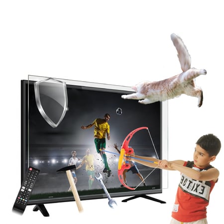 حماية شاشة التلفزيون 88 بوصة ,  حماية فائقة من الصدمات مقاوم للكسر وضد الماء