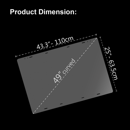 حماية شاشة التلفزيون 49 بوصة منحنية ,  حماية فائقة من الصدمات مقاوم للكسر وضد الماء