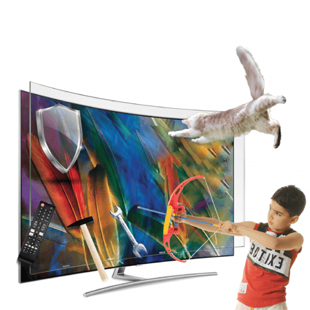 حماية شاشة التلفزيون 65 بوصة منحنية , حماية فائقة من الصدمات مقاوم للكسر وضد الماء