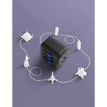 شاحن جداري عالمي بـ4 منافذ 30 واط من ACTIVE - متجر أنا تقني