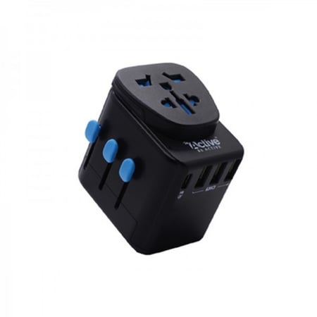 شاحن جداري عالمي بـ4 منافذ 30 واط من ACTIVE