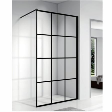 حاجز دش شاور زجاج مربعات سوداء - متجر تفاصيل للادوات صحيه