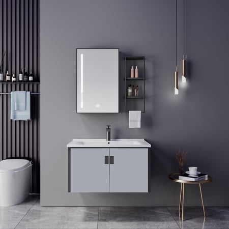 دولاب مغسلة مع مراية ليد خشب بلايوود 80 سم - متجر تفاصيل لمواد البناء