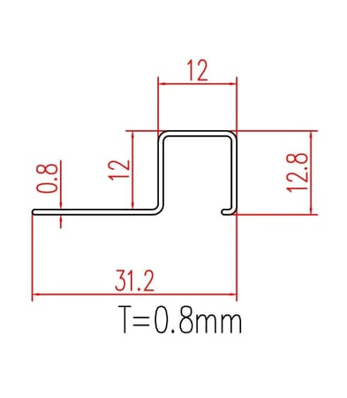زاوية ديكور السيراميك مربع المنيوم فضي  SA001-SM-12H