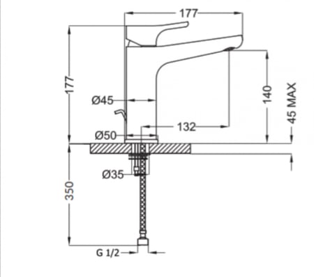 خلاط مغسلة اتوماتيك ايطالي من توريما  TEO8L32011-062-B