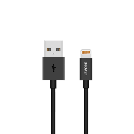 سلك شاحن ليفوري ايفون USB بطول 1 م بلاستيك - اسود