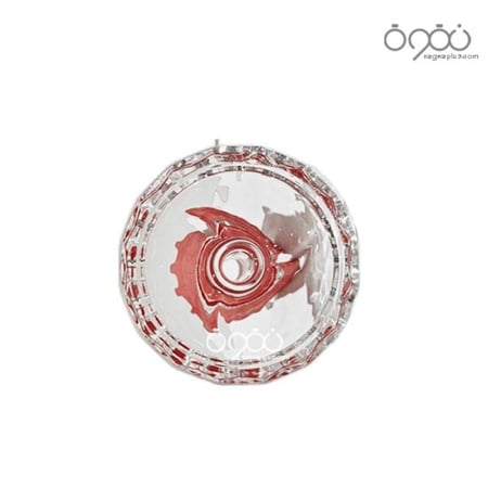 راس شيشة زجاج كرستالي بمقبض سيلكون قابل للتنضيف احمر