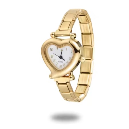 ساعه قلب ذهبي