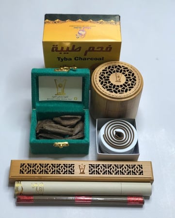 (مجموعه) اوقية بخور كلمنتان محسن فاخر + مبخره ذكيه مع عودفيتنامي فاخر + مبخره ذكيه مع عود مروكي فاخر