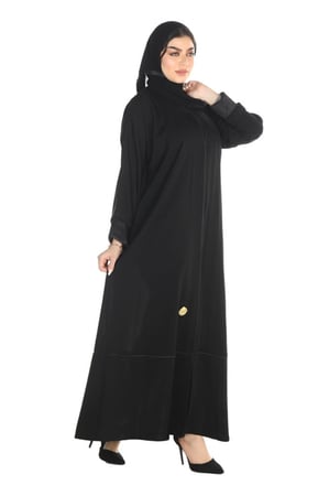 عباية منسوجة من قماش  لمسة حرير مع طرحتها