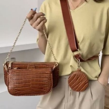 كروس بودي 3 شنط | Brown