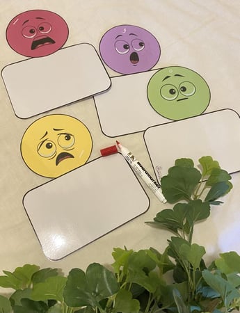 استراتيجية الرؤوس الملونة ( 4 بطاقات اصوات الحرف القصيرة ، طباعة ملونة ومغلفة حراريًا ومزودة بمغناطيس )