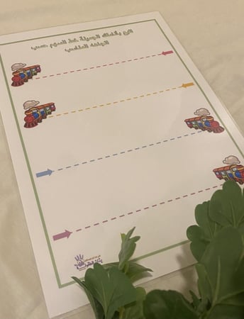 لوحة رسم الخطوط المستقيمة وتمييز الاتجاه لتهيئة الطفل لمرحلة ما قبل الكتابة ( مقاس A3 ، قابلة للكتابة والمسح عليها ، طباعة ملونة ومغلفة حراريًا )