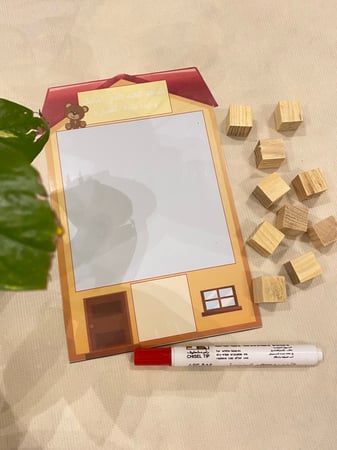 استراتيجية الطوب للعدد ومدلوله ( صورة عمارة مقاس a4 يمكن الكتابة عليها مغلفة حراريًا ، قطع طوب خشبية )