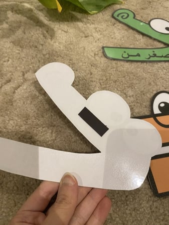 بطاقات المقارنة المميزة ( اكبر من ، اصغر من ، يساوي ) ثلاث بطاقات طباعة ليزر ملونة ومغلفة حراريًا مزودة بمسمياتها باللغة العربية مزودة بمغناطيس