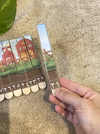 بازل تعليمي بالأرقام العربية من 21 - 30 ومناسب لوحدة المسكن او الرمل ( عشرة قطع ) طباعة ليزر ومغلفة حراريًا مقاس (A5)