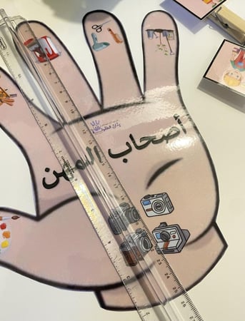 احجية اصحاب المهن مناسبة لوحدة المهن او وحدة الايدي ( قاعدة طباعة ملونة ومغلفة حراريًا + 6 قطع صور طباعة ملونة ومغلفة حراريًا ومزودة بمشابك خشبية )