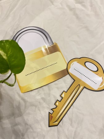 استراتيجية القفل والمفتاح ( بطاقة قفل 24*18 طباعة ليزر ومغلفة حرارياً يمكن الكتابة عليها + بطاقة مفتاح مقاس 25*15 سم طباعة ليزر ومغلفة حراريًا ومزودة بمغناطيس )