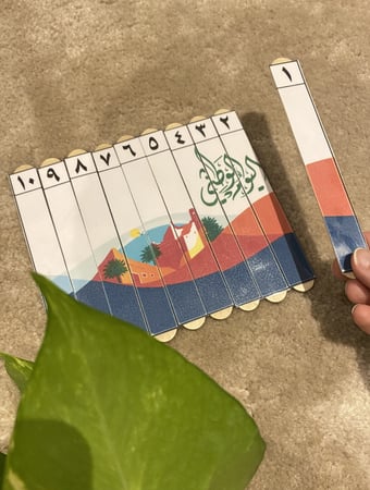 بازل تعليمي لمفهوم التسلسل والعد من 1-10 ومناسب لوحدة وطني او تفعيل اليوم الوطني ( عشرة قطع ) طباعة ملونة ومغلفة حراريًا مقاس (A5)