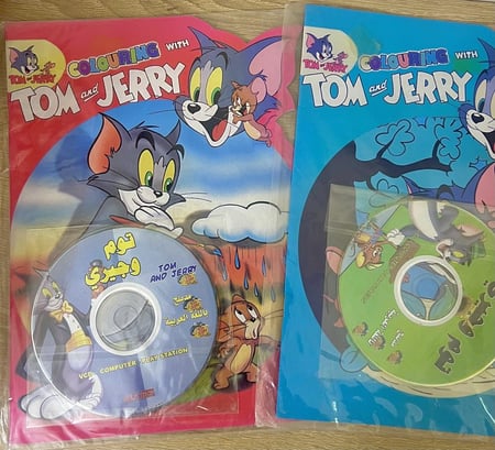نادر جدا/ مجموعة كتب تلوين توم وجيري مع VCD توم وجيري اصدار2007