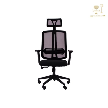 كرسي كاما شبك متحرك اسود ظهر طويل zh-9043