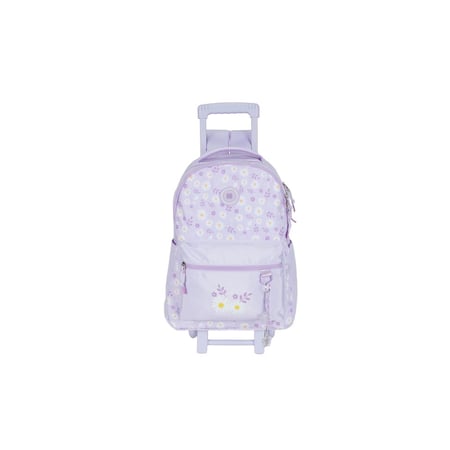 بوز شنطة ترولي18"مع مقلمية زهور بنفسجي