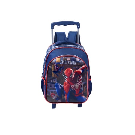 سبايدرمان شنطة ترولي16"مع مقلمية كحلي