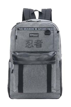 بوز شنطة ظهر17.5"مع مقلمية رمادي واسود