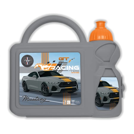 موستنج مجموعة صندوق الغداء و الزمزمية للأطفال ، حل تخزين طعام واسع ومتعدد الإستخدامات للمدرسة ، والنزهات ، والسفر - رمادي