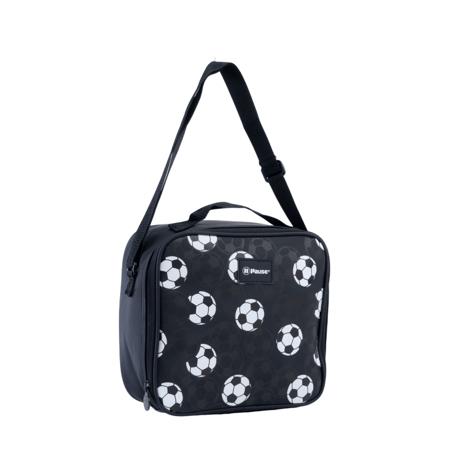 بوز شنطة طعام عازلة للحرارة متعددة الإستخدامات ، مساحة تخزين واسعة ، للمدرسة ، لتخزين الطعام ونقله بشكل مريح في النزهات وأيام المدرسة والسفر - أسود & أبيض