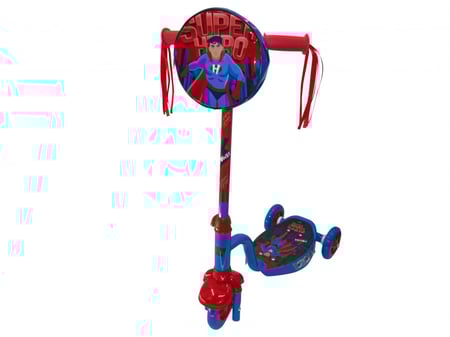 سبيد هيرو سكوتر 3 عجلات للأطفال ، مناسب للإستخدام الداخلي والخارجي ، سكوتر للأطفال بأضواء ، هيكل متين وخفيف الوزن ، هدية مناسبة لمحبي الأبطال الخارقين - أزرق