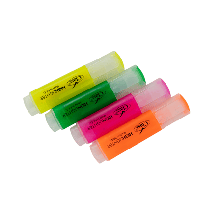 كلاس طقم أقلام تظهير، للخرائط الذهنية، الرسوم التوضيحية، تدوين الملاحظات، مجموعة من 4 الوان