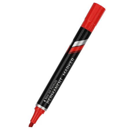 ديلي قلم ماركر دائم 5-1.5 ملم , رائحة أقل , مقاوم للماء , عبوة من 12 قلم أحمر