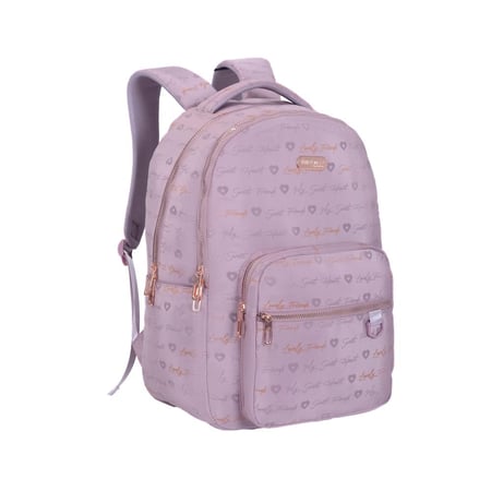 بوز شنطة ظهر18"مع مقلمية احمر باستل قلوب