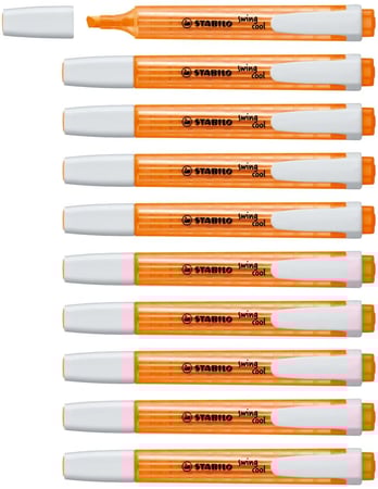 ستابيلو مظهر سوينج كوول عبوة من 10 أقلام لون برتقالي , مضاد للجفاف , للخرائط الذهنية , الملاحظات , تخطيط دفتر اليوميات