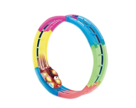 مجموعة مضمار السباق المضيء 7 قطعة مع سيارة، قطع مرنة، هدية مثالية للبنات والأولاد، للأعمار من 3 سنوات فما فوق