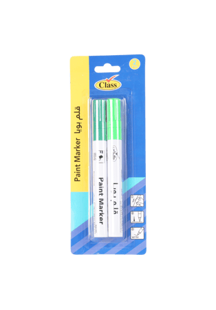 كلاس أقلام بويا دائمة برأس مائل، حبر ضد الماء، للحرف اليدوية لصنع اللوازم الفنية ، قلمين ماركر أخضر فاتح + أخضر غامق