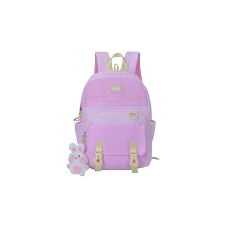 بوز شنطةظهر17"مع جيب وردي ومقلمية