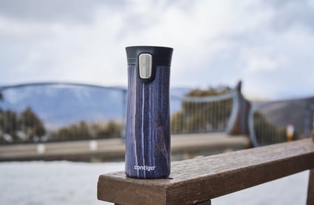 كونتيجو كوب كونتيجو كوب حراري اوتوسيل 420 مل، كوب ستانلس ستيل معزول، كوب للمشروبات الباردة والساخنة، خالٍ من مادة BPA، مانع للتسرب - خشبي نيليخشبي موف